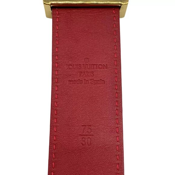 LOUIS VUITTON Saint Tulle 75/30 Belt Multi-Color Canvas - Picture 10 of 11